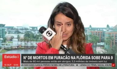 Repórter da Globo chora ao relatar cobertura de furacão nos EUA: 'Estava assustada'