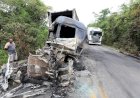 Acidente envolvendo dois caminhões deixa três pessoas feridas na BR-174