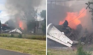 Vídeo: avião particular não consegue frear, bate em casas e pega fogo na Argentina; duas pessoas morreram