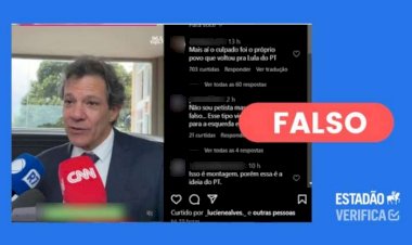 AGU Notifica Facebook A Remover Vídeo Falso Que Associa A Haddad Fala De Que Plano É ‘Taxar Tudo’