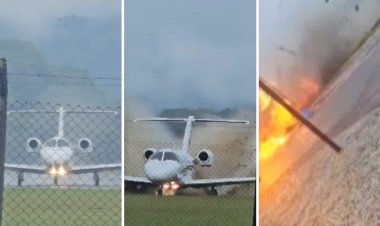 Novo vídeo mostra momento em que avião tenta pousar, sai da pista do aeroporto e explode em Ubatuba, SP