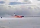 Vídeo feito por outro piloto mostra avião fazendo pouso duro e batendo a asa antes de capotar em Toronto