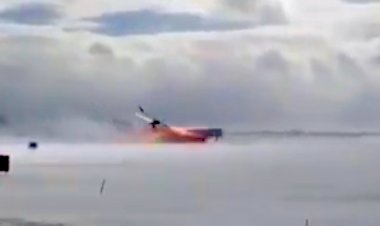 Vídeo feito por outro piloto mostra avião fazendo pouso duro e batendo a asa antes de capotar em Toronto