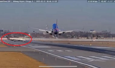 [VÍDEO] Avião arremete para evitar colisão com jato que atravessava a pista nos EUA