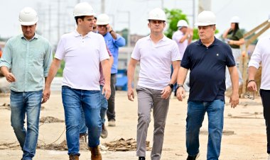 Prefeito David Almeida fiscaliza fase final das obras do complexo viário Rei Pelé que alcança 90 (%) de execução