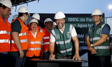 Governador Wilson Lima assina ordem de serviço do Prosai que vai ampliar em 25% a rede de esgoto de Parintins