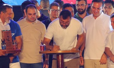 Governador Wilson Lima anuncia cronograma para projeto do novo Bumbódromo durante lançamento do Festival de Parintins na Ilha Tupinambarana