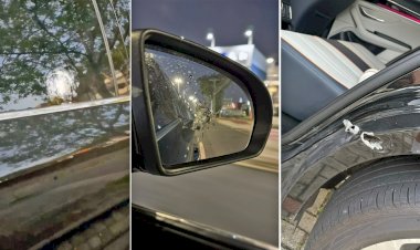 Veja como ficou o carro de Rossi, do Flamengo, após ser atingido por tiros em tentativa de assalto