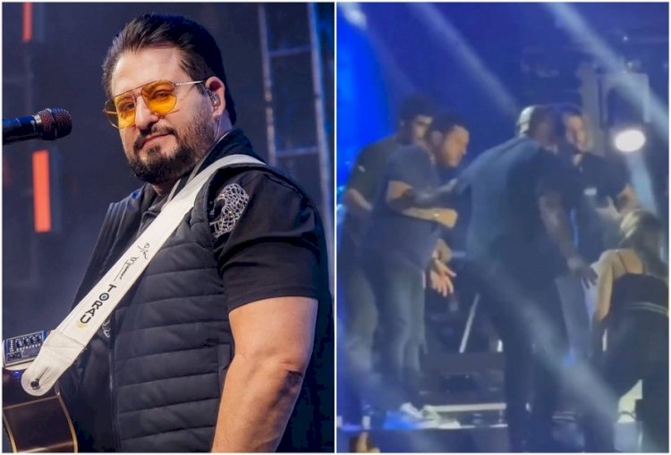 Marrone cai do palco em show e bate a cabeça; Bruno fala do estado de saúde do parceiro