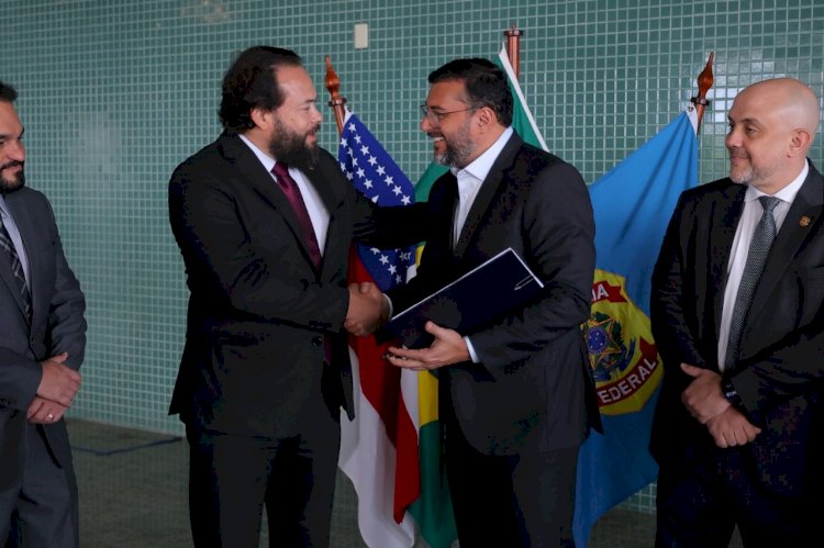 Governador Wilson Lima firma acordo com a Polícia Federal para uso compartilhado de hangar no Aeroporto Eduardo Gomes