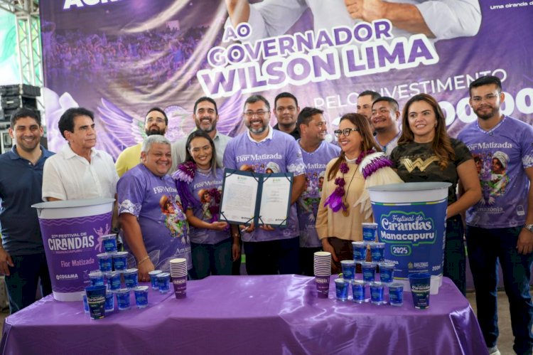 Governador Wilson Lima acompanha trabalhos das cirandas em Manacapuru e entrega EPIs e copos de água para o festival