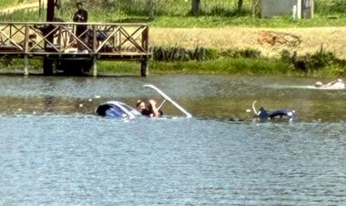 Queda de helicóptero em São Roque (SP) deixa duas pessoas feridas