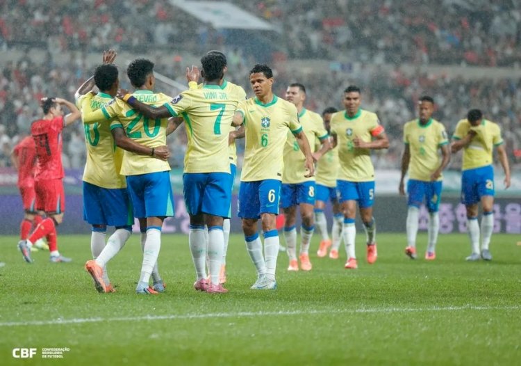 Goleada por 5 a 0 sobre a Coreia do Sul coroa melhor atuação da seleção com Ancelotti
