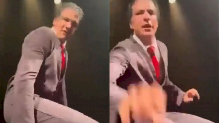 Mateus Solano dá tapa em celular de fã que filmava sua peça; veja vídeo