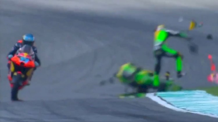 Piloto suíço sofre múltiplas paradas cardíacas e fratura exposta após grave acidente na Moto3