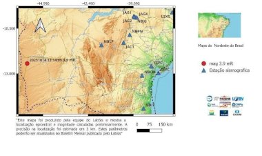 Tremor de terra registrado na Bahia é sentido por moradores do Tocantins
