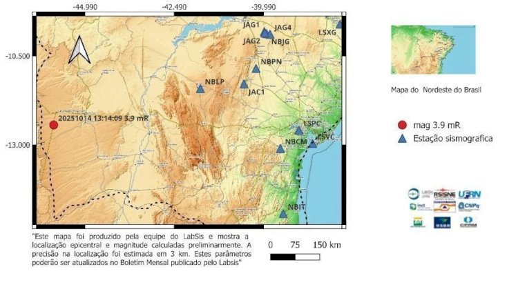 Tremor de terra registrado na Bahia é sentido por moradores do Tocantins