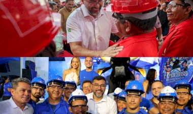 Governador Wilson Lima desembarca em Parintins e entrega 14 mil EPIs para trabalhadores dos bois Caprichoso e Garantido