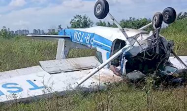 Avião monomotor cai na área do Aeroclube de Manaus e deixa dois mortos