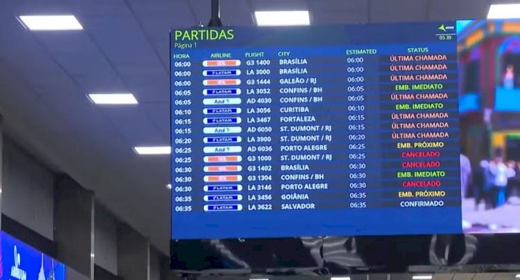 Congonhas e Guarulhos amanhecem com voos cancelados após pane técnica desta quinta-feira