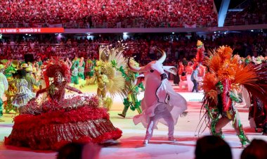 Festival de Parintins 2026: Boi Garantido encerra primeira noite com espetáculo sobre união dos povos, crenças e tradições