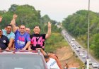 Em Presidente Figueiredo, Roberto Cidade mobiliza apoiadores durante megacarreata