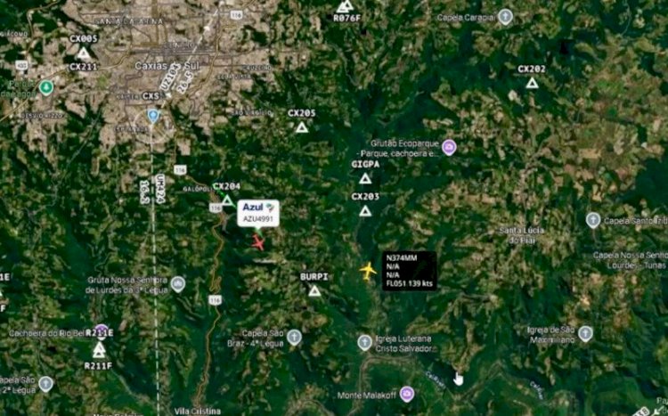 Voo da Azul faz manobra para evitar colisão aérea em Caxias do Sul