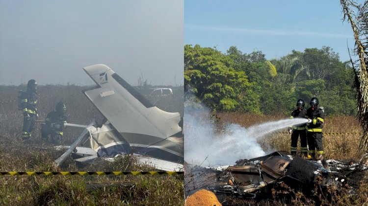Avião de pequeno porte cai e deixa três mortos em área rural de MT