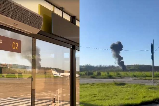 Queda de avião da PMMG deixa três policiais mortos em Ipatinga, no interior do estado